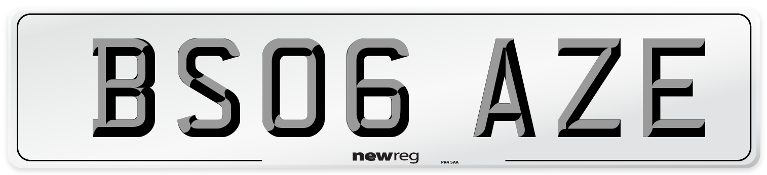 BS06 AZE Number Plate from New Reg